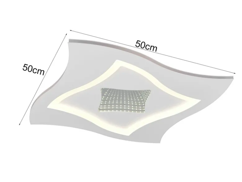 LED Deckenleuchte KLINT flach mit Fernbedienung & RGB, dimmbar Quadrat 50cm