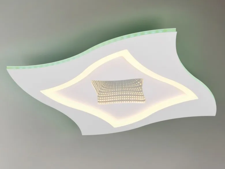 LED Deckenleuchte KLINT flach mit Fernbedienung & RGB, dimmbar Quadrat 50cm