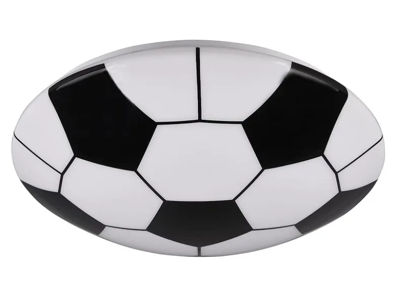 LED Deckenleuchte KLOPPI Schwarz/Weiß Fussball Design, Ø 36cm
