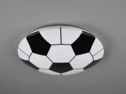 LED Deckenleuchte KLOPPI Schwarz/Weiß Fussball Design, Ø 36cm