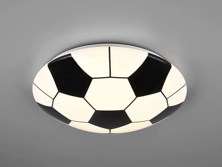 LED Deckenleuchte KLOPPI Schwarz/Weiß Fussball Design, Ø 36cm