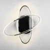 LED Deckenleuchte LANE dimmbar, Kristall Ringe oval schwenkbar Chrom, Ø 58cm