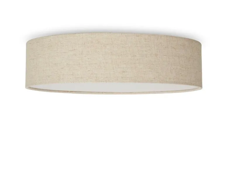 LED Deckenleuchte Leinenstoff / Abdeckung satiniert, Ø 40cm