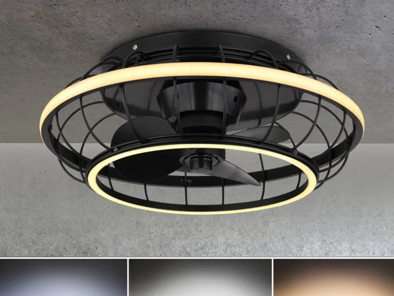 LED Deckenleuchte LEONHARD mit Ventilator & Fernbedienung, dimmbar, Ø 50cm