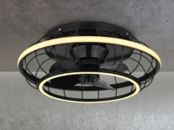LED Deckenleuchte LEONHARD mit Ventilator & Fernbedienung, dimmbar, Ø 50cm