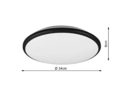 LED Deckenleuchte LIMBUS Schwarz 3 Stufen Dimmer, Warmweiß, Ø 34cm