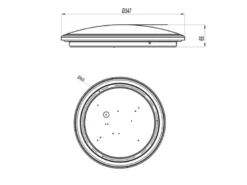 LED Deckenleuchte LIMBUS Titan 3 Stufen Dimmer, Warmweiß, Ø 34cm
