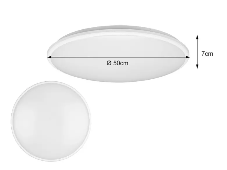 LED Deckenleuchte LIMBUS Weiß mit 3 Stufen Dimmer Neutralweiß, Ø 50cm