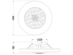 LED Deckenleuchte LINKÖPING Ø 59cm mit Ventilator, Bluetooth & RGB Farbwechsel