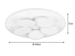LED Deckenleuchte MANDALA Weiß mit Fernbedienung dimmbar & Tageslicht Ø 49cm