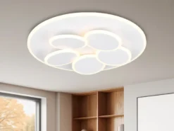 LED Deckenleuchte MANDALA Weiß mit Fernbedienung dimmbar & Tageslicht Ø 49cm
