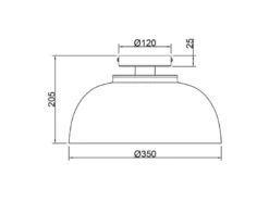 LED Deckenleuchte Metall Schwarz Gold mit Drahtgeflecht, Ø 35cm