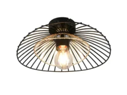 LED Deckenleuchte mit Gitter Lampenschirm Schwarz Gold, Ø 30cm