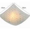 LED Deckenleuchte mit Glasschirm Weiß & Schriftdekor, Quadrat 30cm