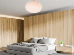 LED Deckenleuchte mit Kugel Lampenschirm aus Plüsch, Ø 50cm