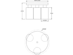LED Deckenleuchte mit 3 Rauchglas Lampenschirmen Metall Schwarz, Ø 34cm