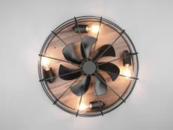 LED Deckenleuchte mit Ventilator, Fernbedienung & Timer 3 Stufen, Ø 48cm