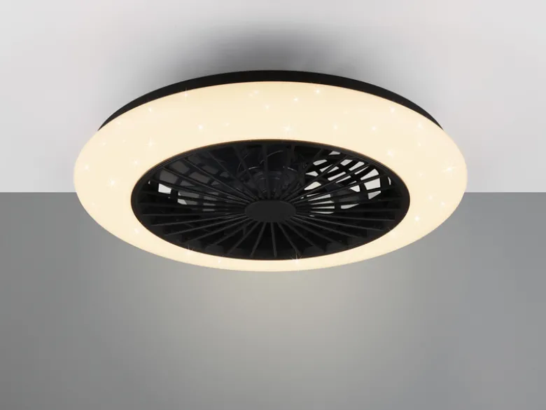 LED Deckenleuchte mit Ventilator, Fernbedienung & Wandhalterung, Ø 50cm