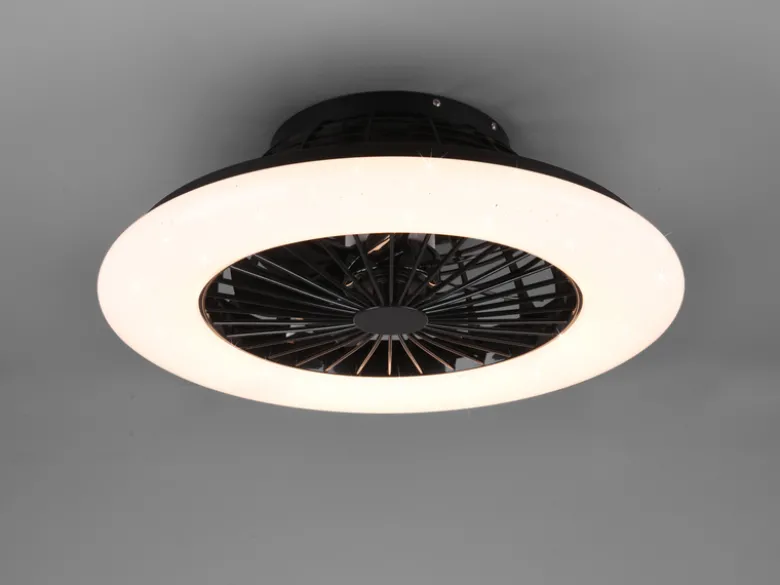 LED Deckenleuchte mit Ventilator, Fernbedienung & Wandhalterung, Ø 50cm
