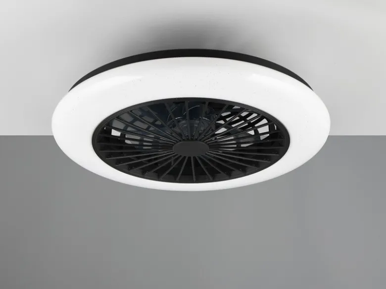 LED Deckenleuchte mit Ventilator, Fernbedienung & Wandhalterung, Ø 50cm