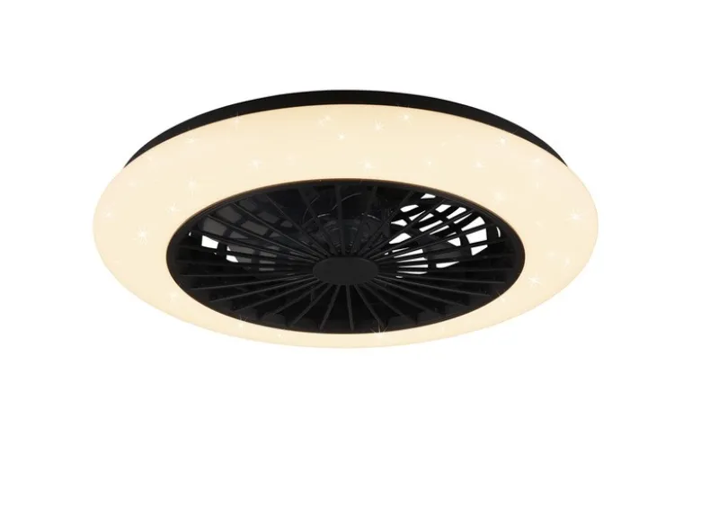 LED Deckenleuchte mit Ventilator, Fernbedienung & Wandhalterung, Ø 50cm