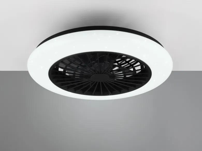 LED Deckenleuchte mit Ventilator, Fernbedienung & Wandhalterung, Ø 50cm