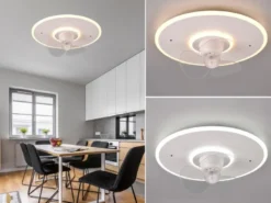 LED Deckenleuchte mit Ventilator NYBRO Fernbedienung Lichtfarbe Wechsel, Ø 50cm