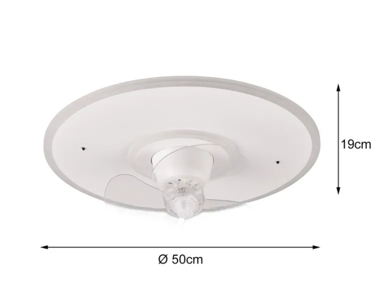 LED Deckenleuchte mit Ventilator NYBRO Fernbedienung Lichtfarbe Wechsel, Ø 50cm