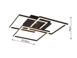 LED Deckenleuchte MOBILE Holzdekor dimmbar & Lichtfarbe einstellbar, Breite 42cm