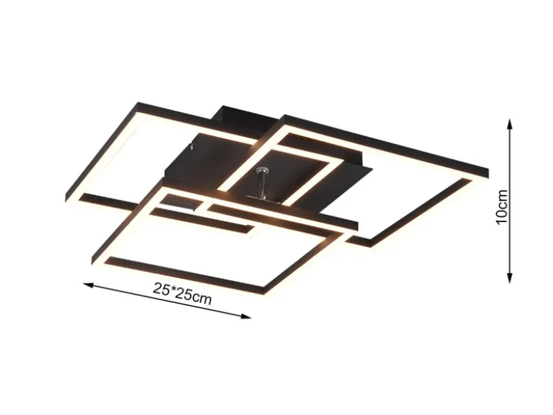 LED Deckenleuchte MOBILE Holzdekor dimmbar & Lichtfarbe einstellbar, Breite 42cm