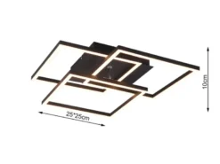 LED Deckenleuchte MOBILE Schwarz dimmbar & Lichtfarbe einstellbar, B: 42cm