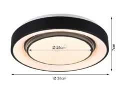 LED Deckenleuchte MONA Schwarz/Weiß dimmbar smarte Lichtsteuerung WIZ, Ø 38cm