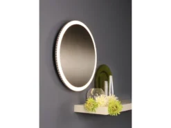 LED Deckenleuchte MOON für Wand & Decke, Design Spiegeloptik Silber Ø50cm