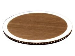 LED Deckenleuchte MOON für Wand & Decke Holzoptik 3 Stufen dimmbar, Ø 40cm