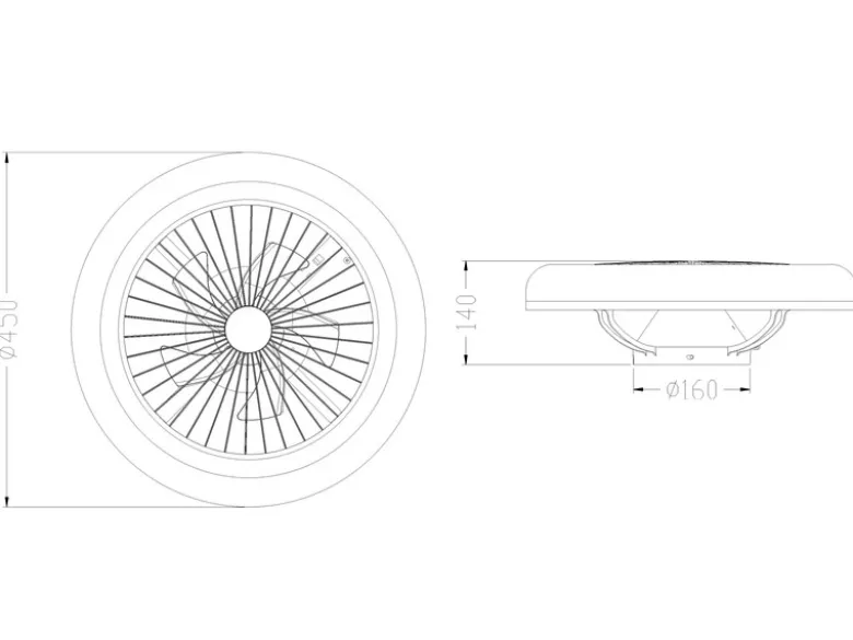 LED Deckenleuchte MORA mit Ventilator & Fernbedienung in Weiß, Ø 45cm