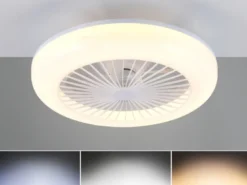 LED Deckenleuchte MORA mit Ventilator & Fernbedienung in Weiß, Ø 45cm