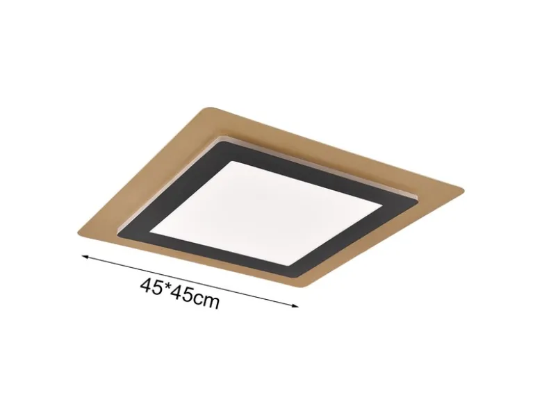 LED Deckenleuchte MORGAN mit Fernbedienung hell & dimmbar, Schwarz Gold 45cm