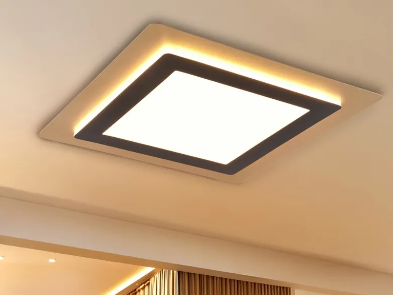 LED Deckenleuchte MORGAN mit Fernbedienung hell & dimmbar, Schwarz Gold 45cm