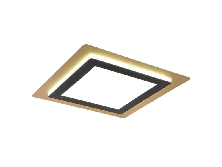 LED Deckenleuchte MORGAN mit Fernbedienung hell & dimmbar, Schwarz Gold 45cm