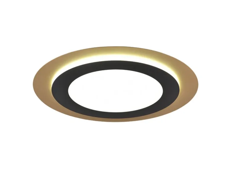 LED Deckenleuchte MORGAN mit Fernbedienung hell & dimmbar, Schwarz Gold Ø 45cm