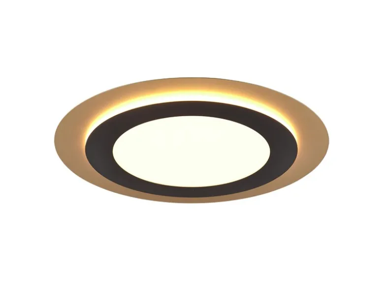 LED Deckenleuchte MORGAN mit Fernbedienung hell & dimmbar, Schwarz Gold Ø 45cm