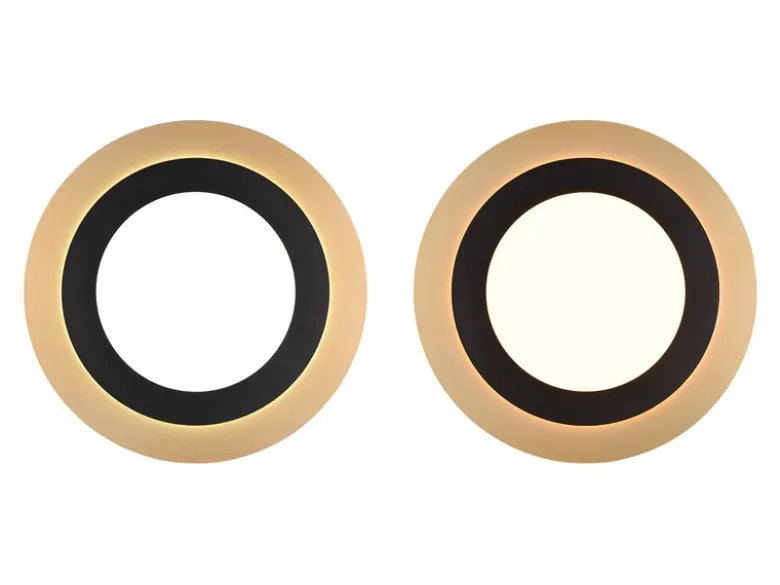 LED Deckenleuchte MORGAN mit Fernbedienung hell & dimmbar, Schwarz Gold Ø 45cm
