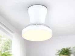 LED Deckenleuchte MOSS mit Ventilator und Fernbedienung Ø 22cm - max. 41cm