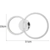 LED Deckenleuchte MOVA 2 Ringe Chrom Silber, Neutralweiß 4000K, Breite 51cm