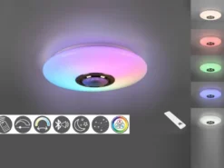 LED Deckenleuchte MUSICA mit Lautsprecher Farbwechsel & Fernbedienung, Ø 41cm