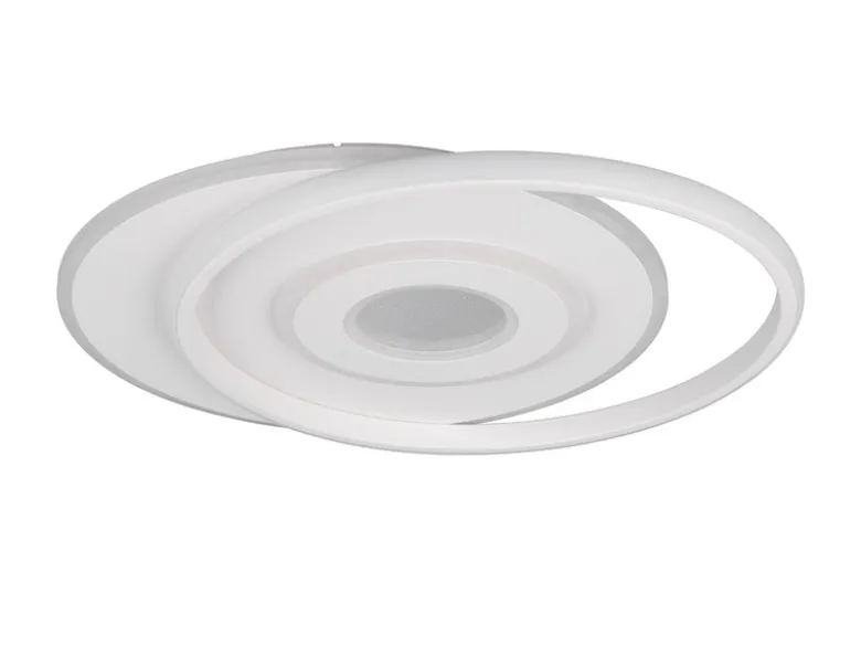 LED Deckenleuchte NAZAR Metall in Weiß, flach, dimmbar über Schalter B 49cm