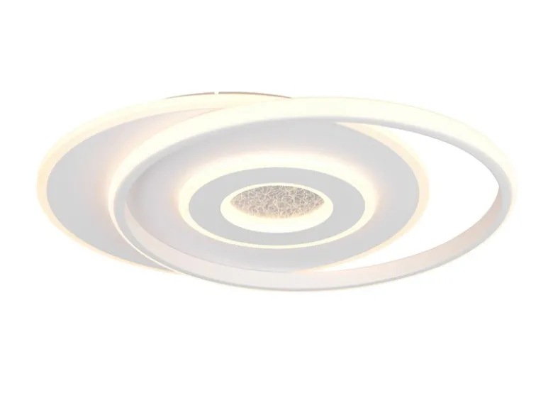 LED Deckenleuchte NAZAR Metall in Weiß, flach, dimmbar über Schalter B 49cm