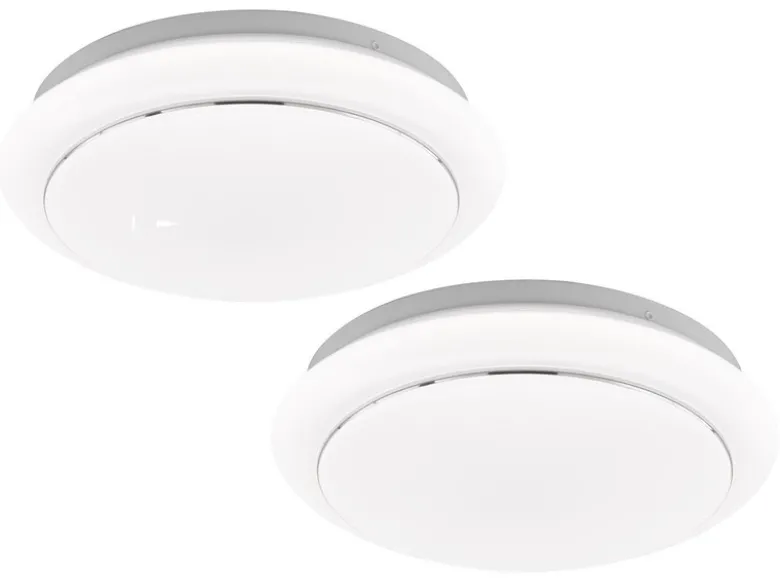 LED Deckenleuchten flach 2er SET runde Deckenlichter Weiß, Ø 38cm