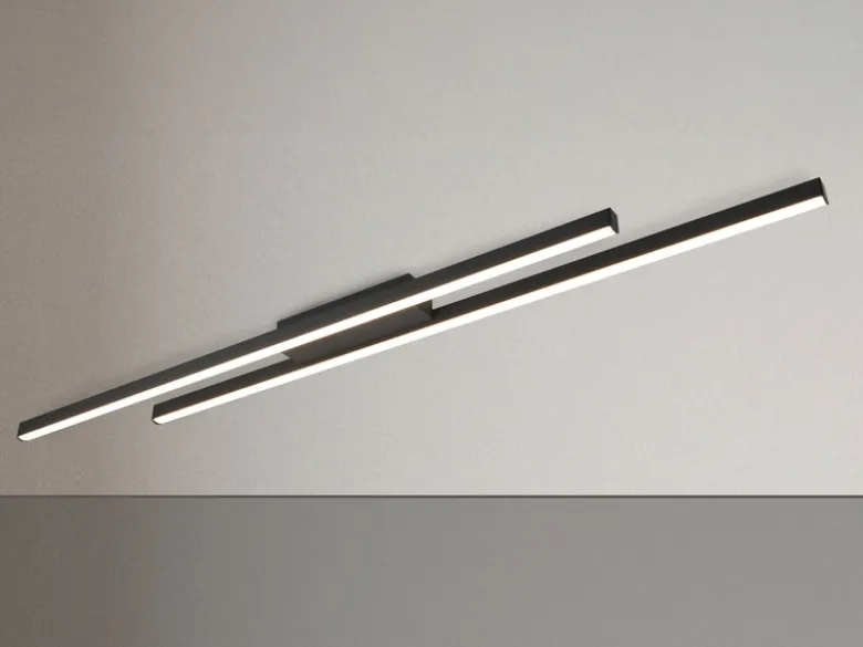 LED Deckenleuchte ODIO flach in Schwarz, Breite 110cm