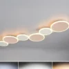 LED Deckenleuchte OVELA Grau Braun mit Fernbedienung & 3 Lichtfarben, B:100cm